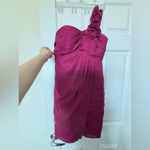 Elegant One-Shoulder Dress with Floral Detail